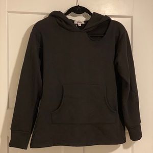 LNA Black Distressed Cropped Hoodie size Large